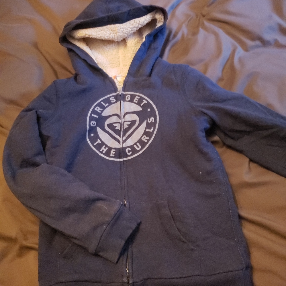 Girls Roxy Hoodie w/ Sherpa Lining Large